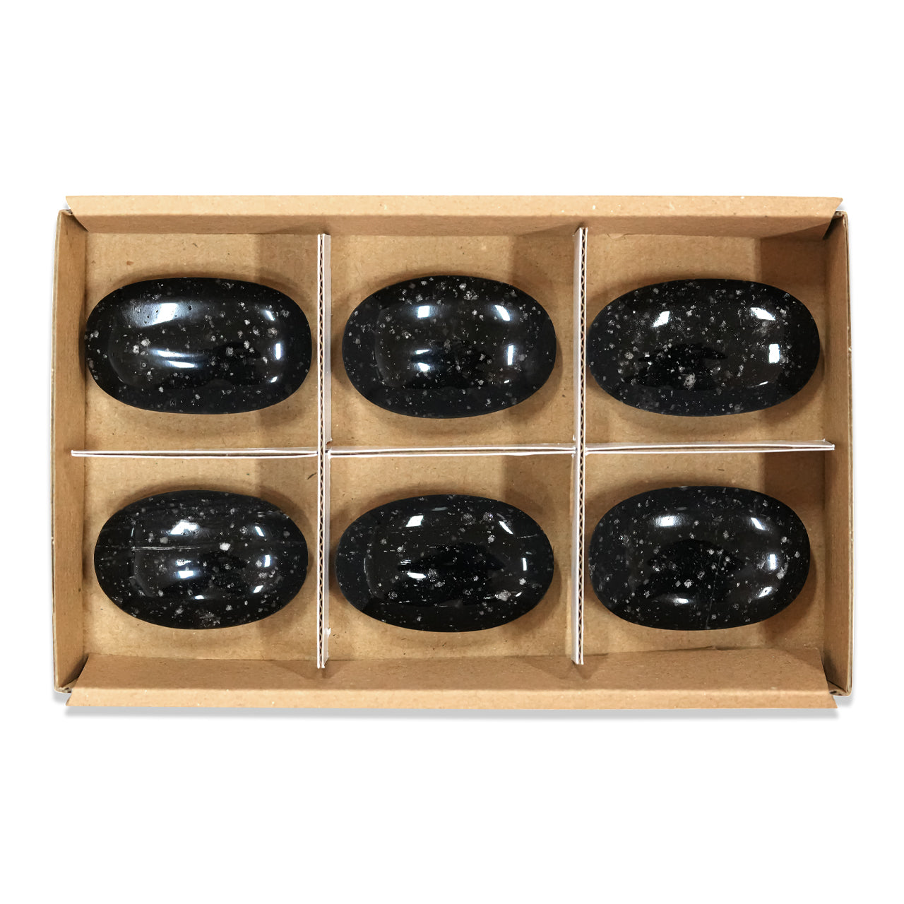 Galaxy Obsidian Palm Stone 300 grams - 6 pieces