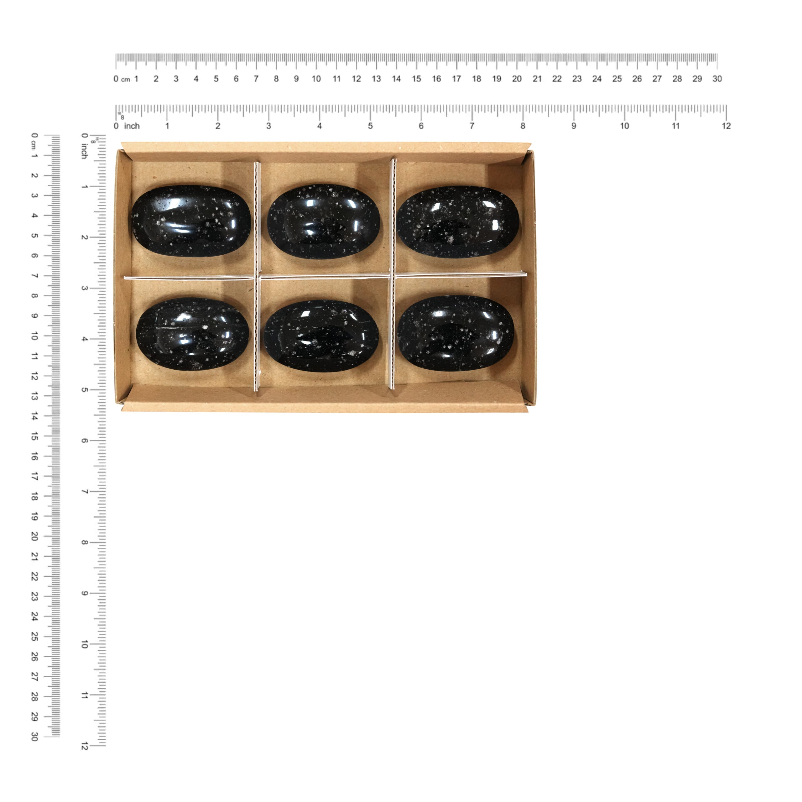 Galaxy Obsidian Palm Stone 300 grams - 6 pieces