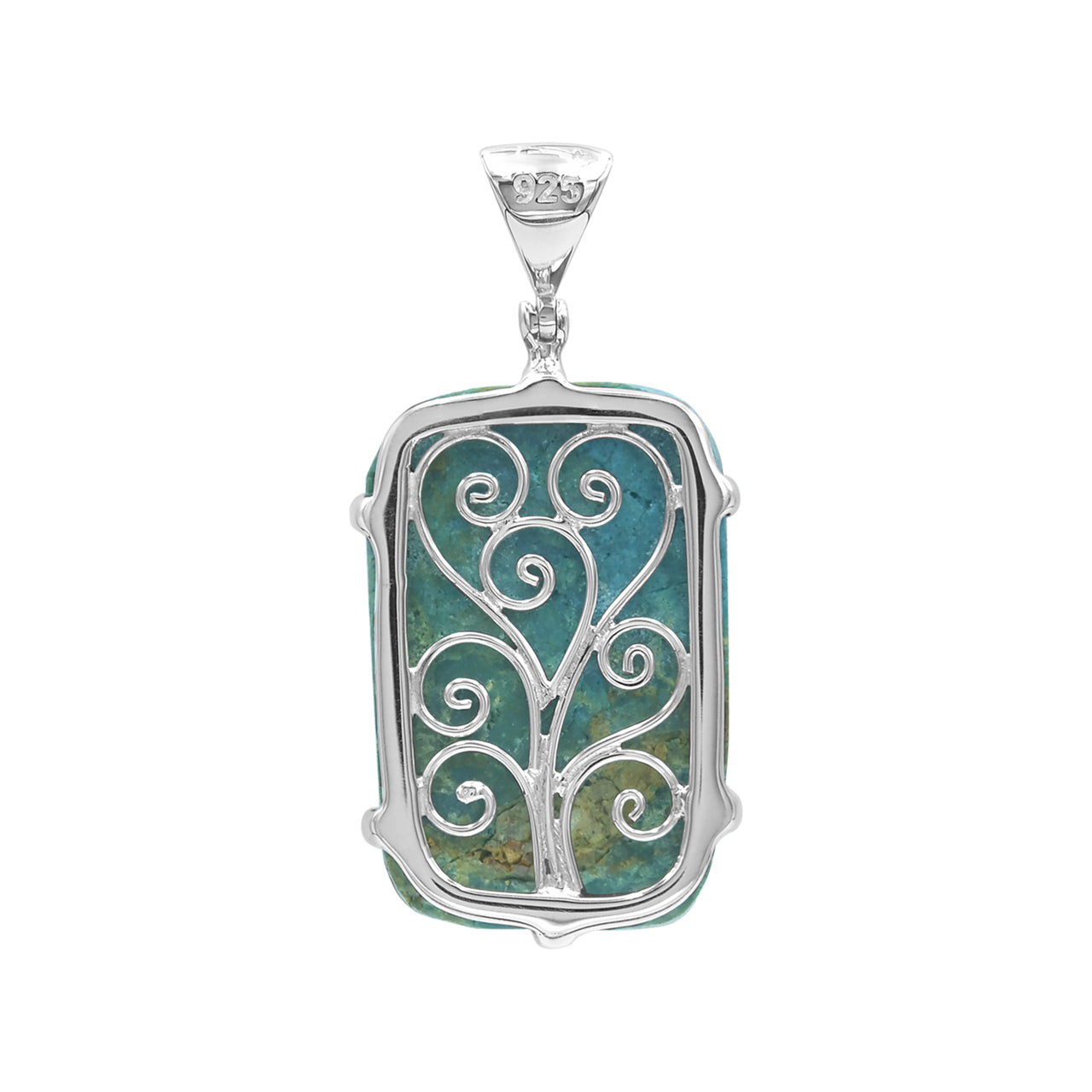 Peruvian Blue Opal Dragon Carving Pendant