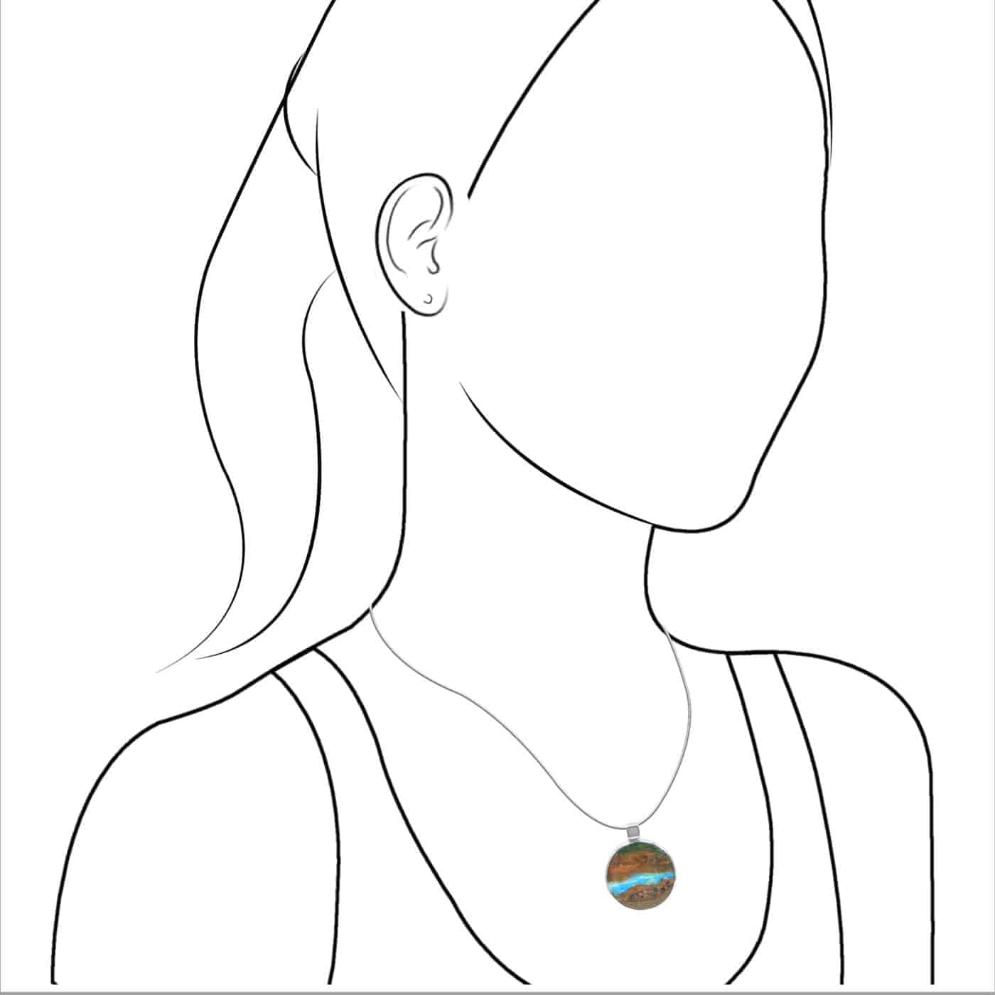 Peruvian Blue Opal Medallion Pendant