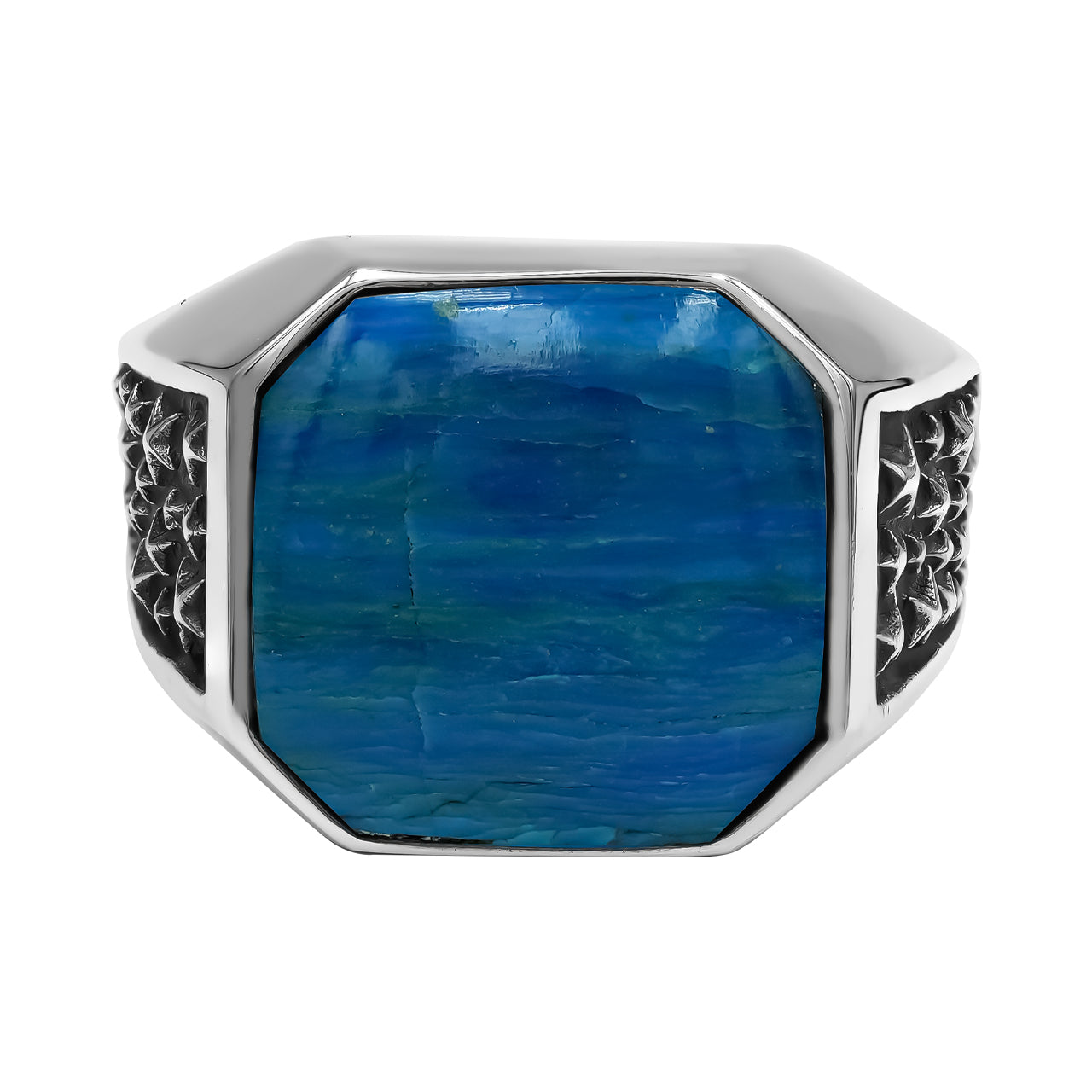 Peruvian Blue Opal Octagonal Ring