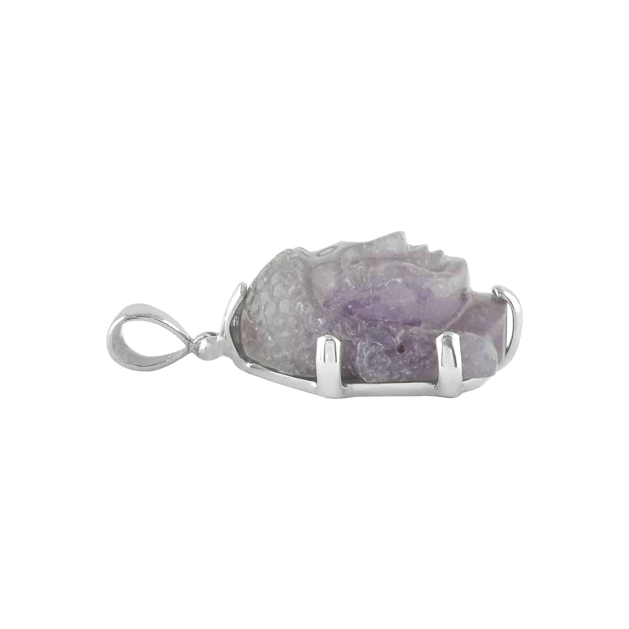 The Purple Chalcedony Buddha Head Pendant