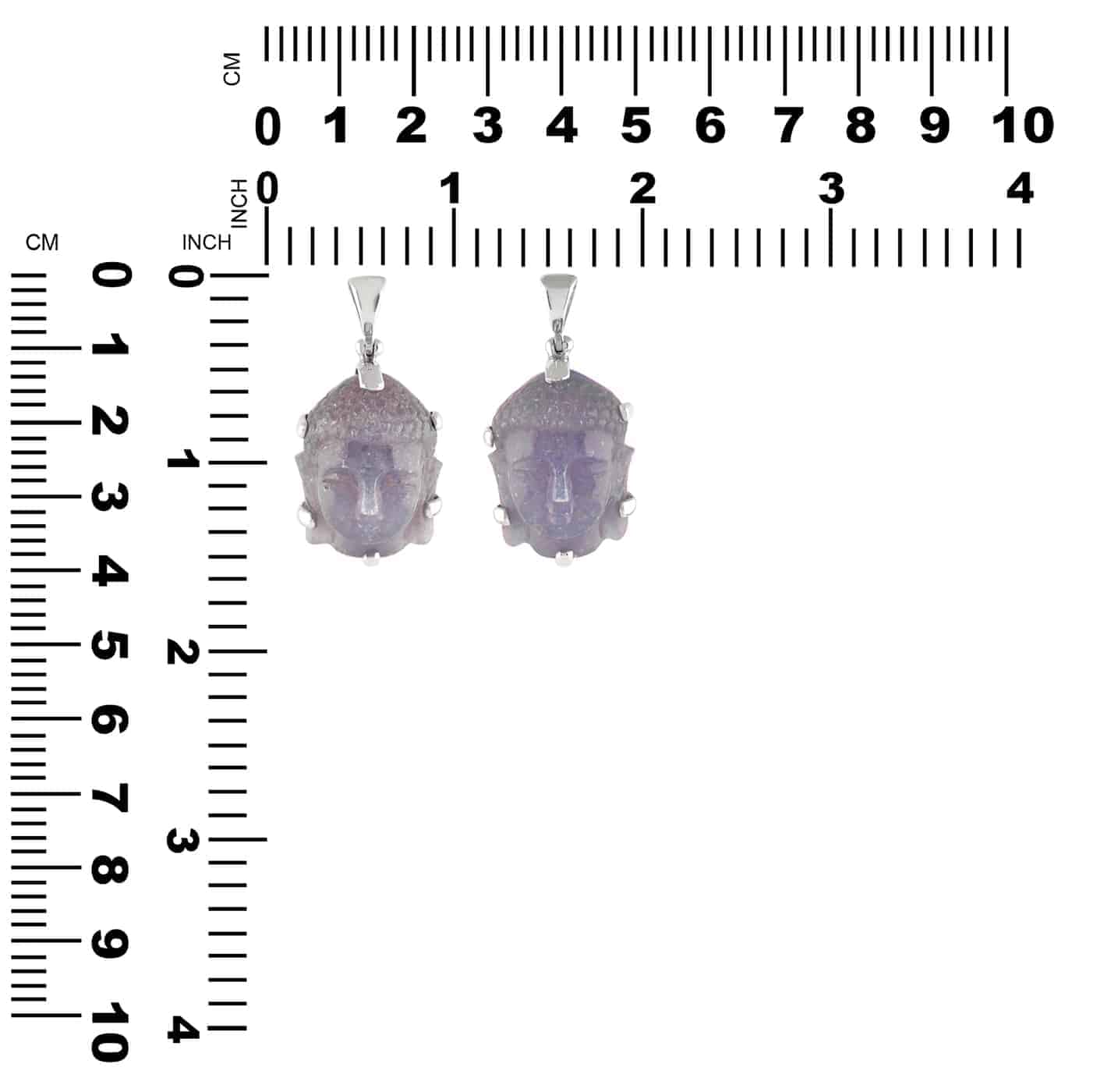 The Purple Chalcedony Buddha Head Pendant