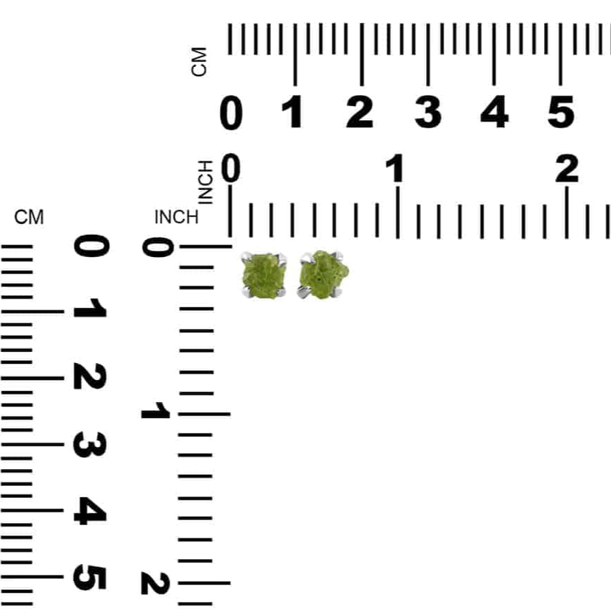 Genuine Rough Peridot Post Style Earrings