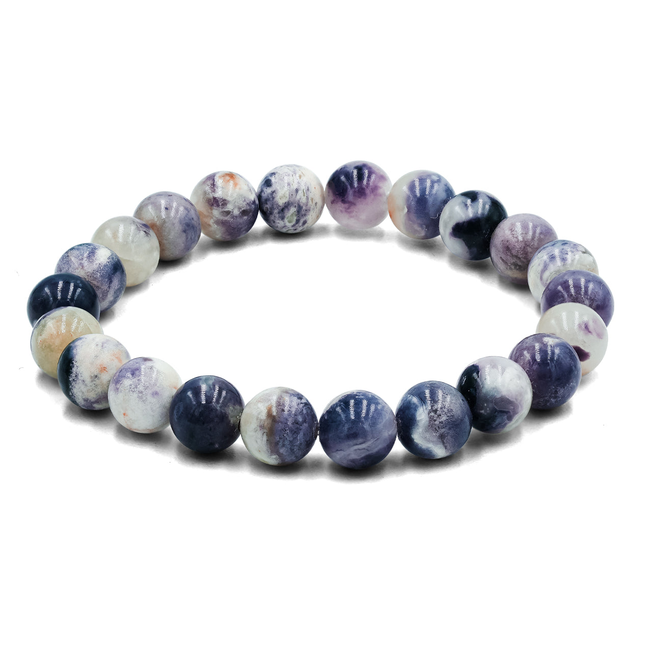 Purple Opal Bead Bracelet 8mm