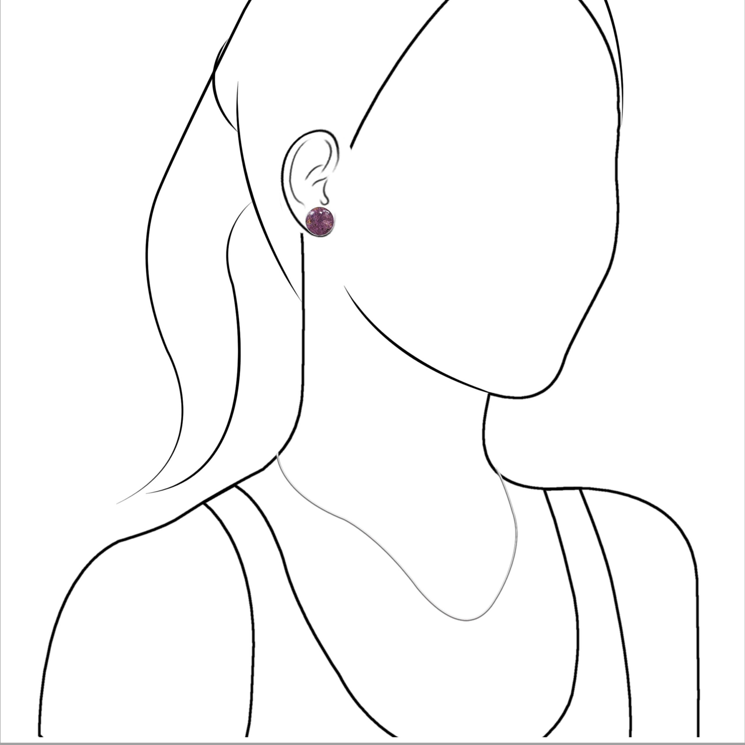 Purpurite Post Earrings 15mm