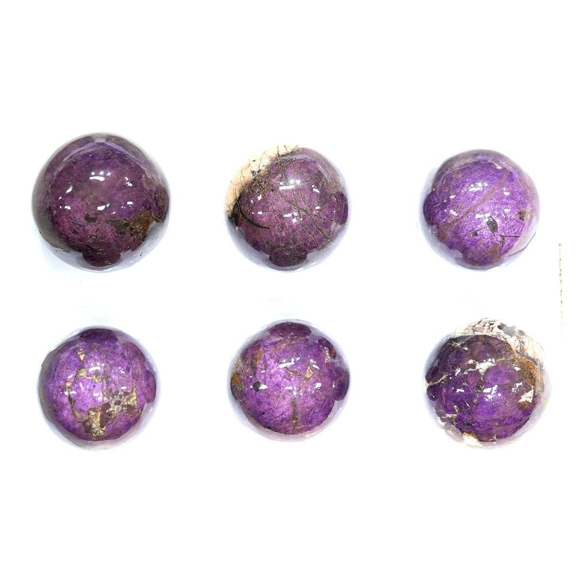 Polished Purpurite Spheres- 6 pcs