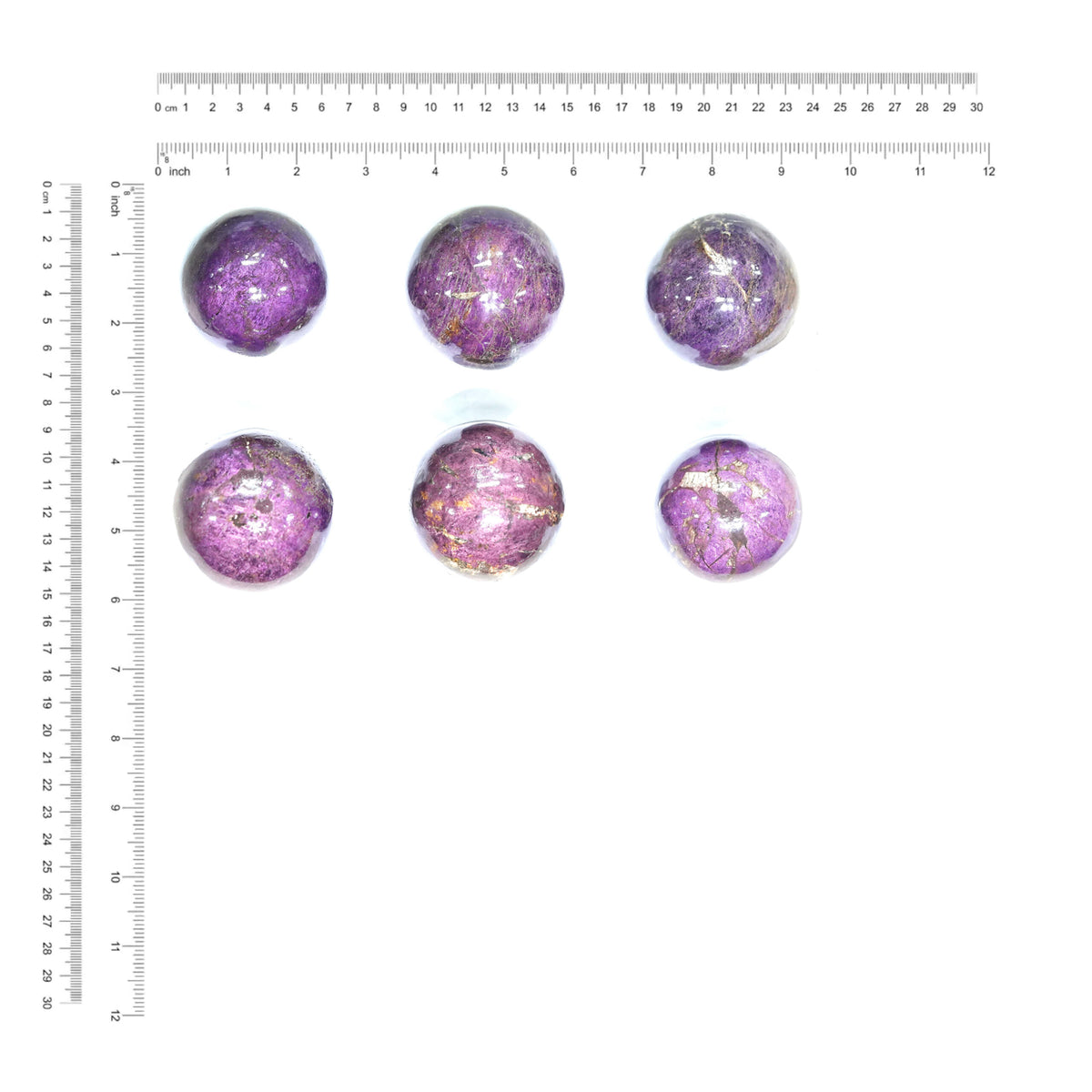 Polished Purpurite Spheres- 6 pcs