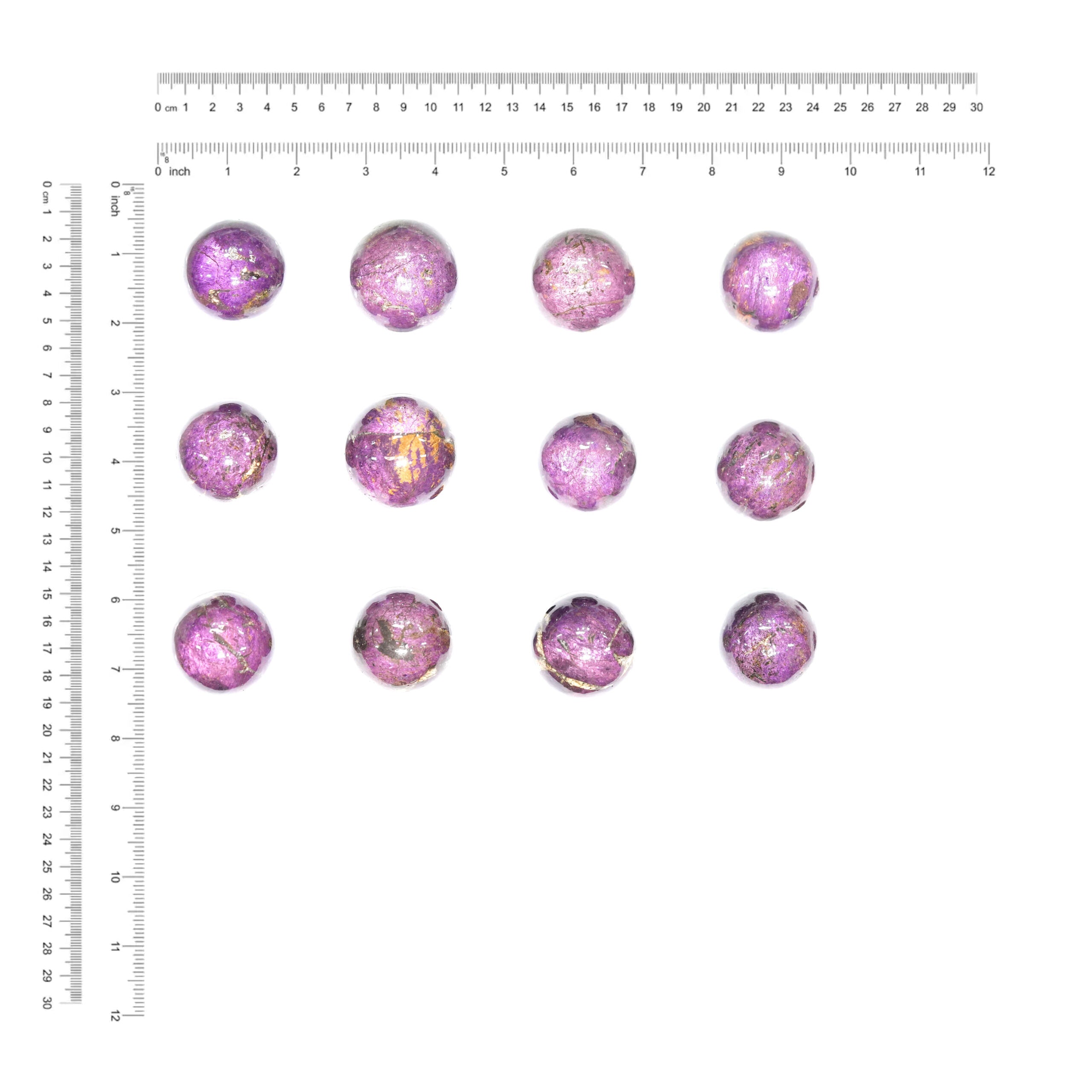 12 pieces of Purpurite Sphere.