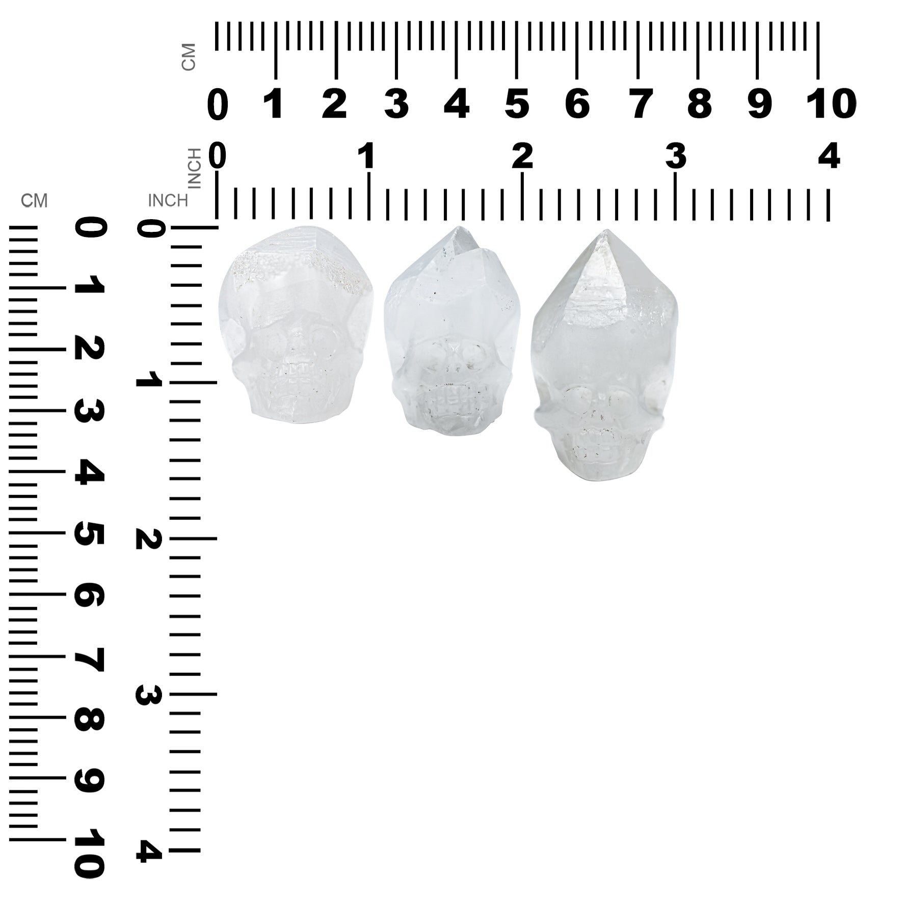 Hand Carved Quartz Skull Carving