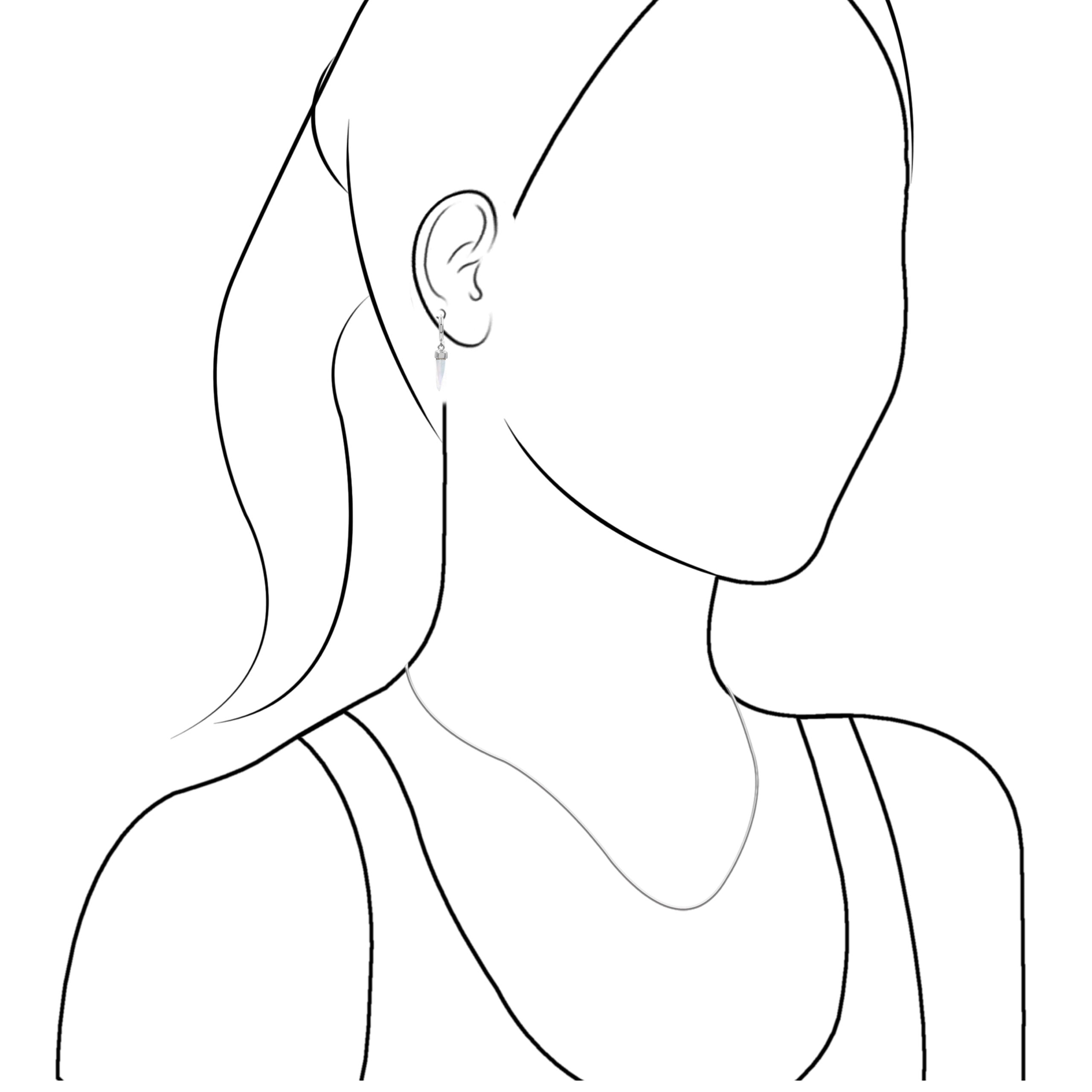 Angel Aura Quartz Crystal 7.5mm Mini Hoop Earrings in Sterling Silver - Small