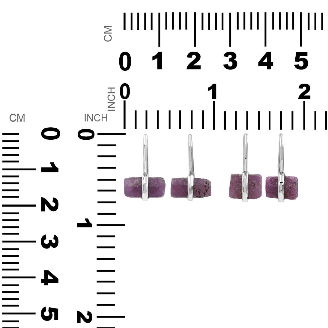 Ruby Crystal with Silver Band Earrings