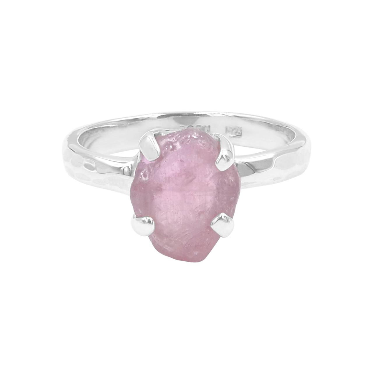 Ruby rough prong set ring