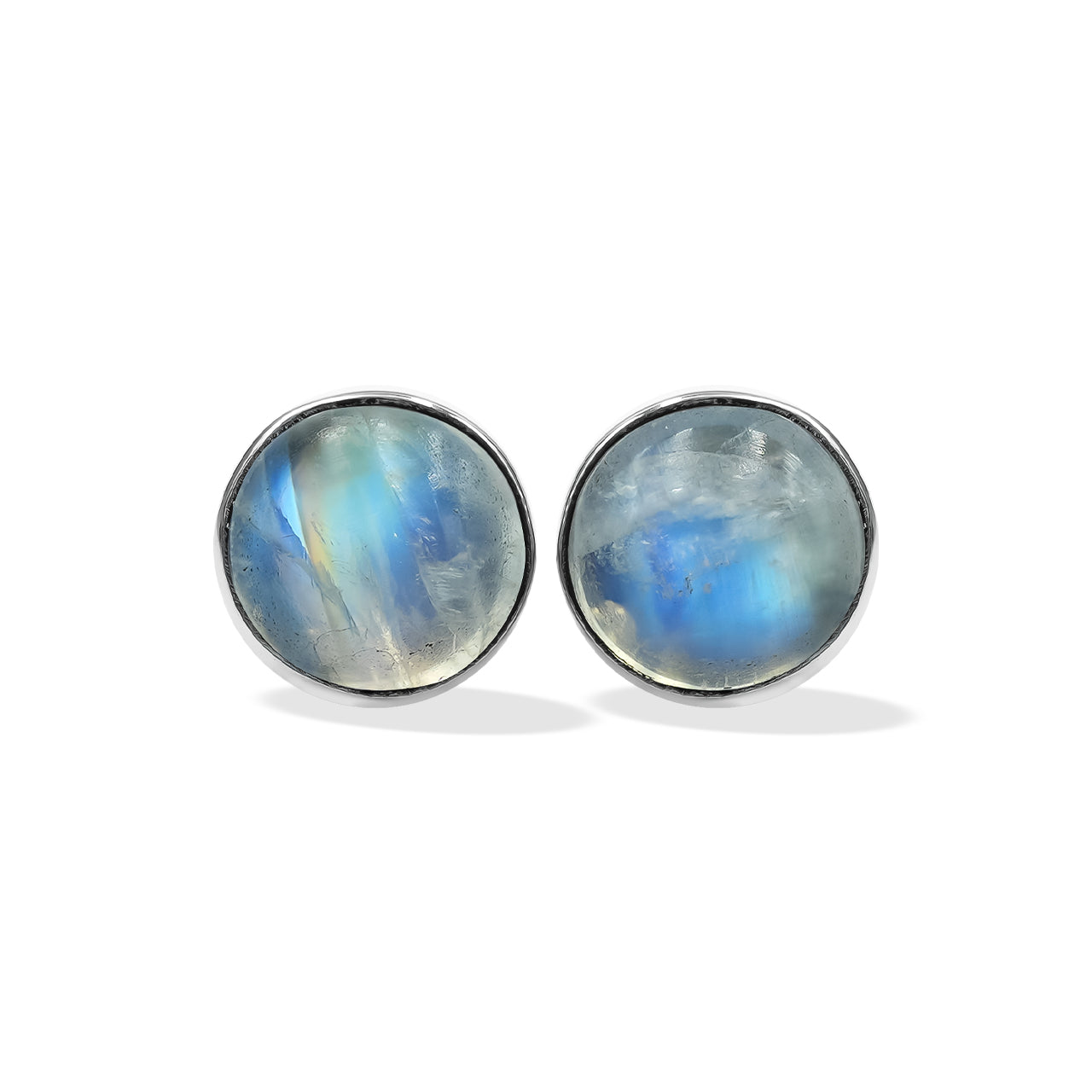 Rainbow Moonstone 7mm Post Earrings