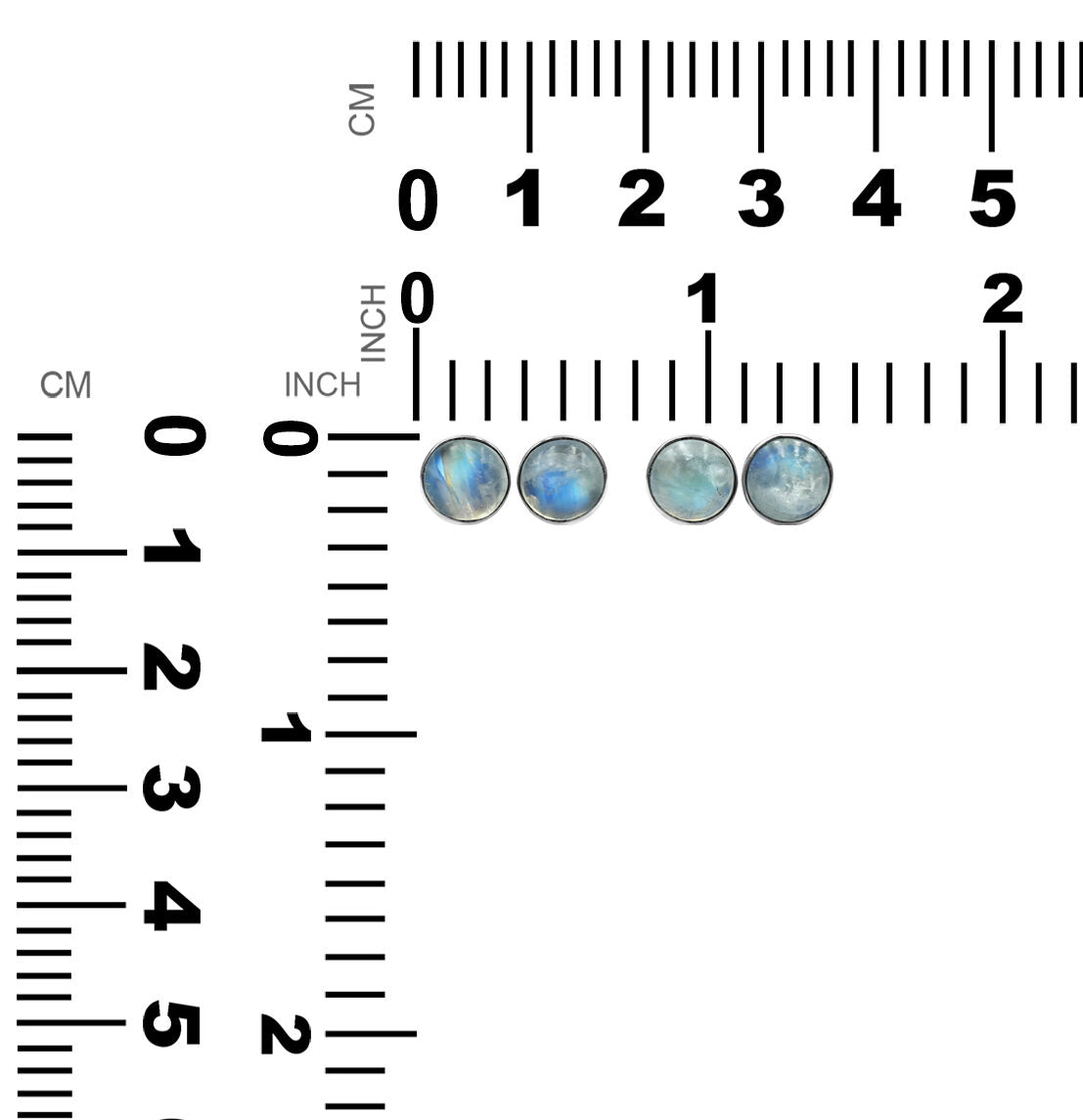 Rainbow Moonstone 7mm Post Style Earrings