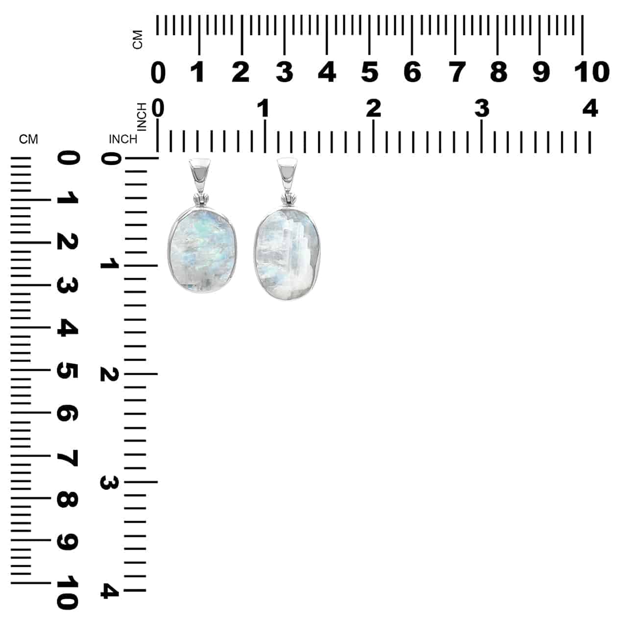 Rainbow Moonstone Rough Oval Pendant