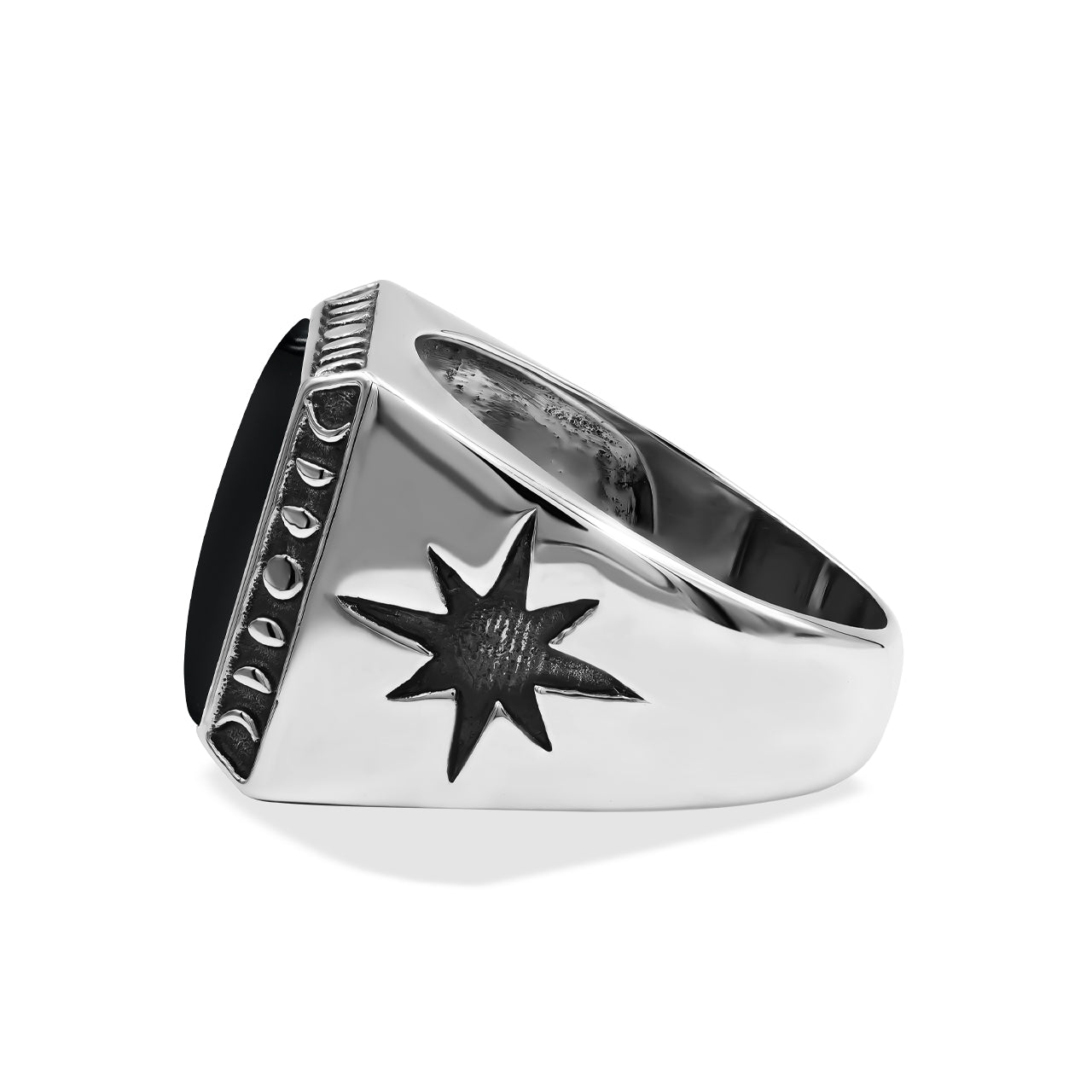 Men's Ring Rainbow Obsidian Square Shaped