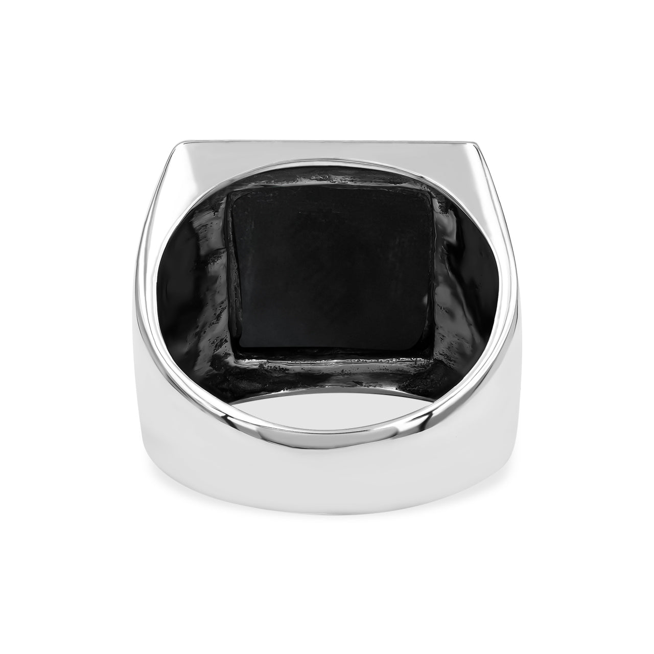 Men's Ring Rainbow Obsidian Square Shaped