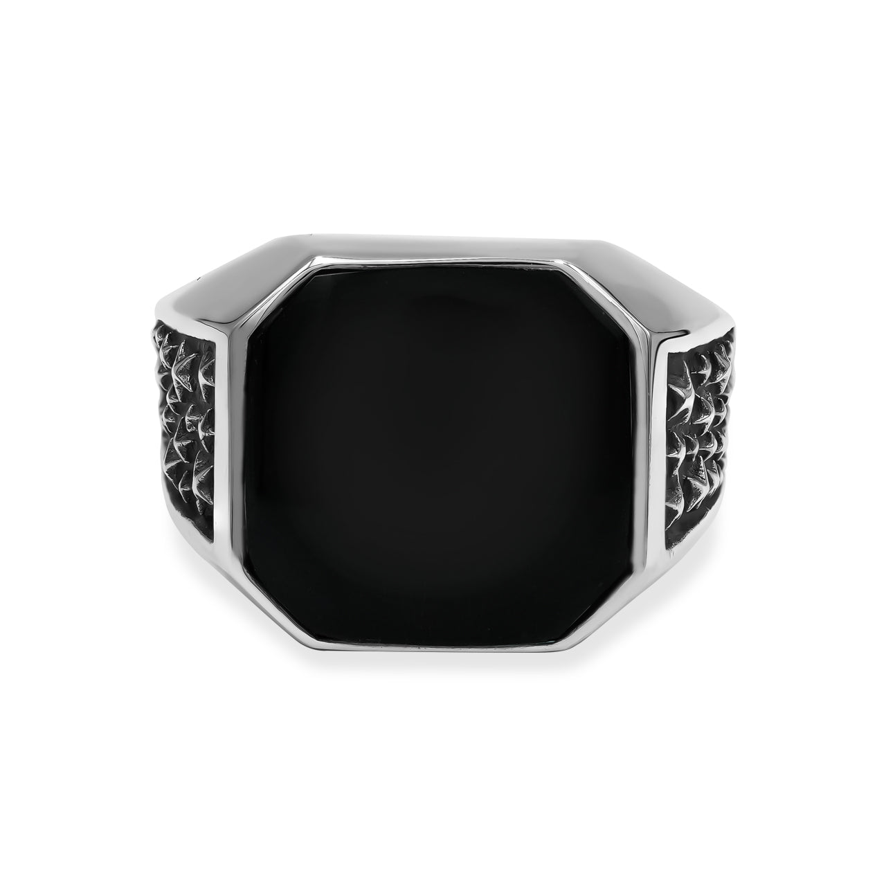 Men's Ring Rainbow Obsidian Octagon Shaped