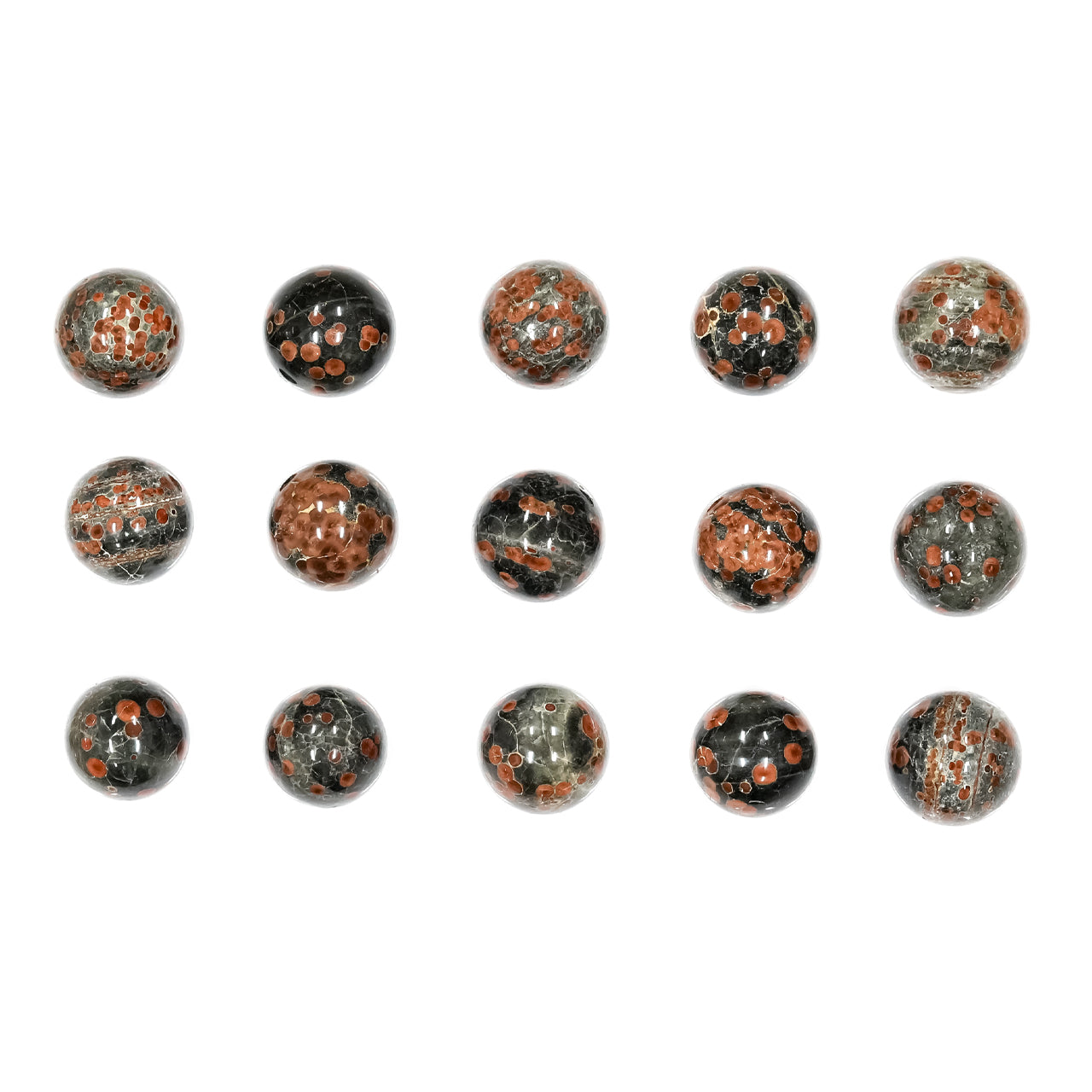 Red Planet Obsidian Spheres - 15pcs
