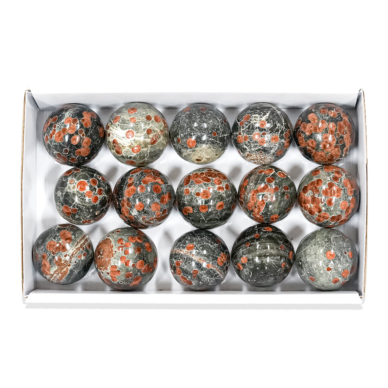 Red Planet Obsidian Spheres - 15pcs