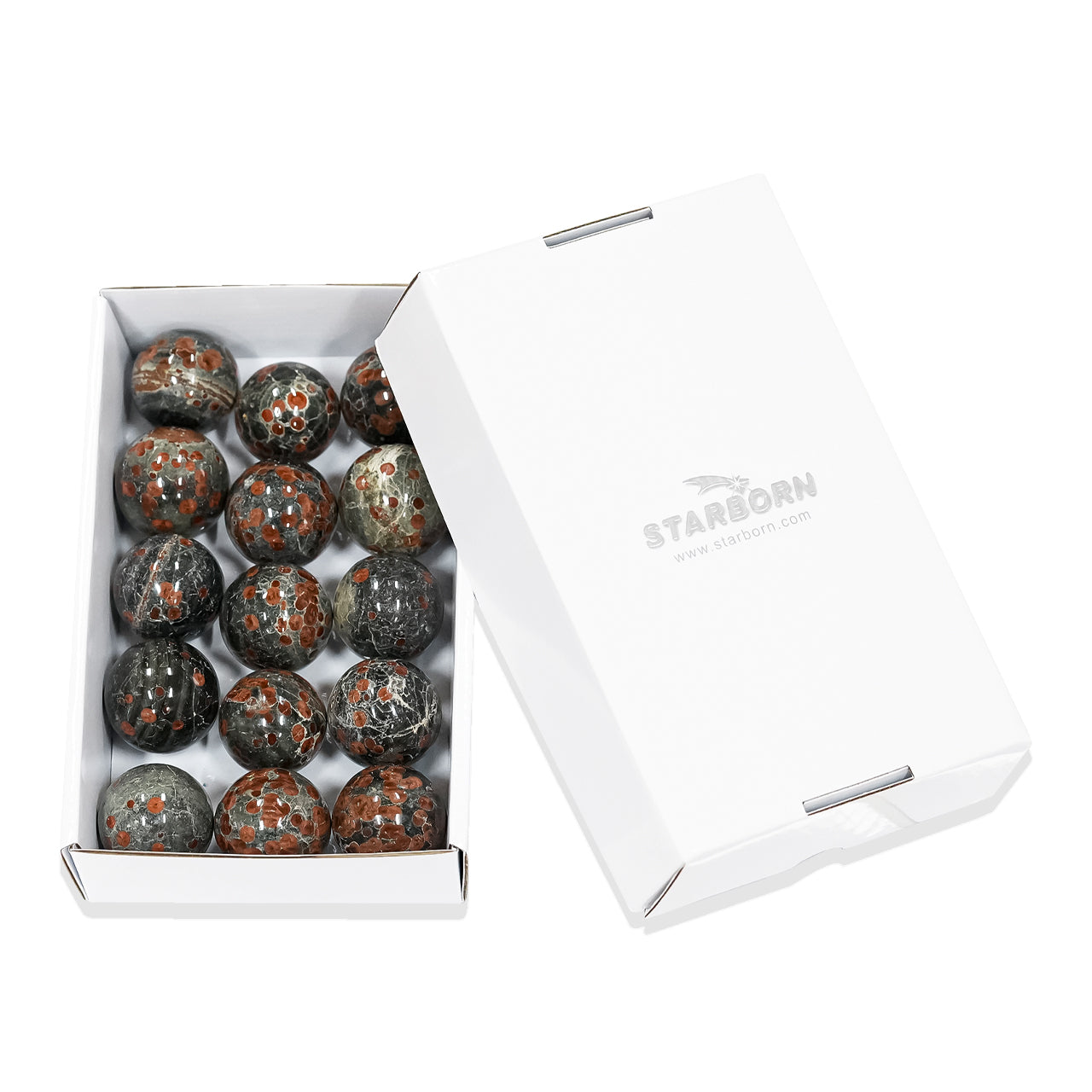 Red Planet Obsidian Spheres - 15pcs