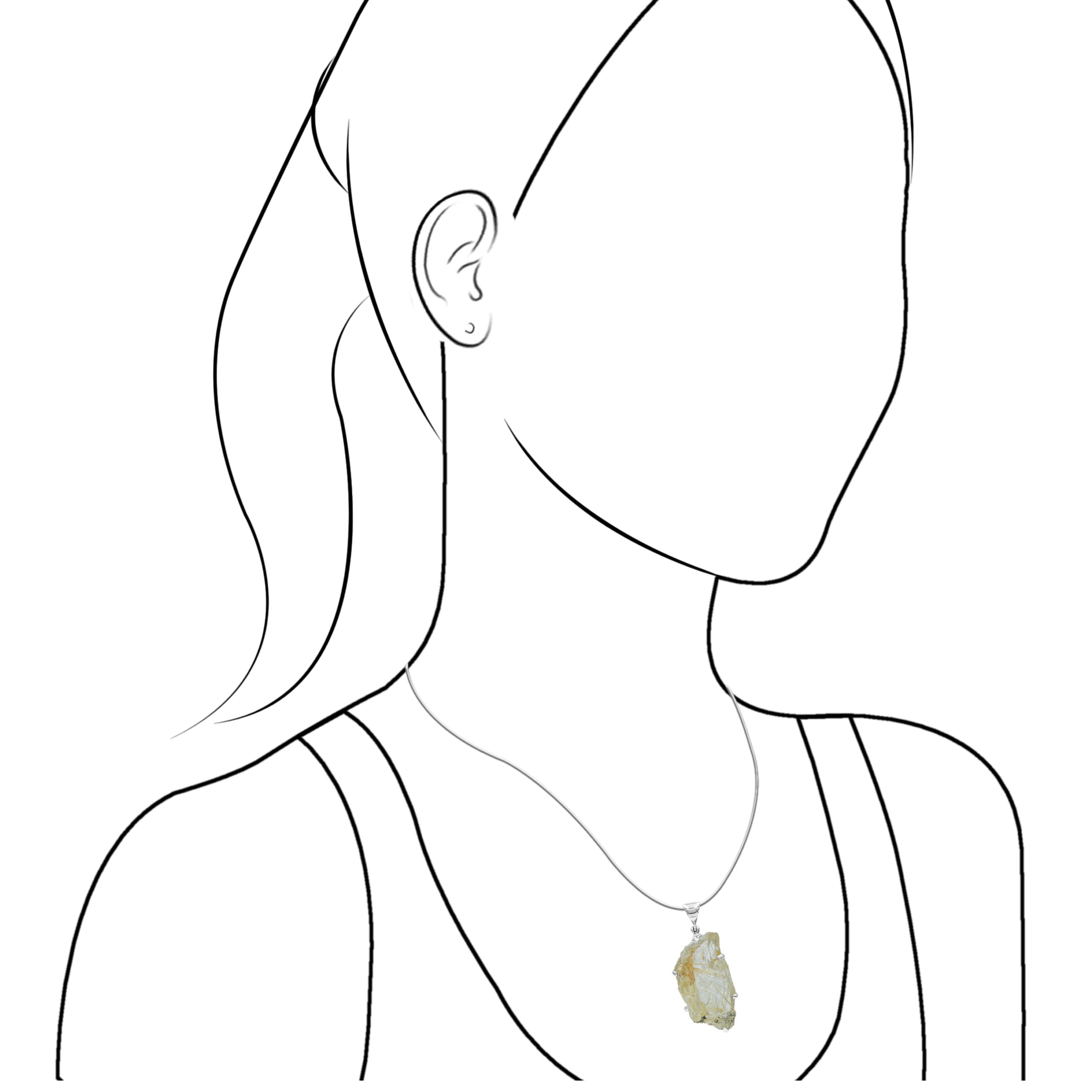 Fascinating Rutilated Quartz Crystal Pendant