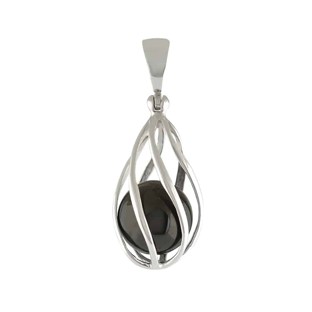 Elite Shungite Sphere Small Spiral Caged Pendant