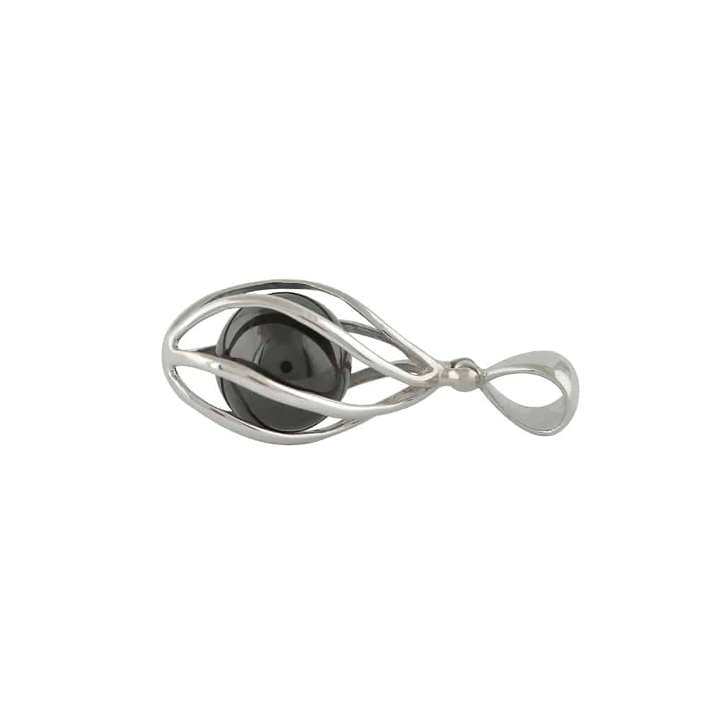 Elite Shungite Sphere Small Spiral Caged Pendant