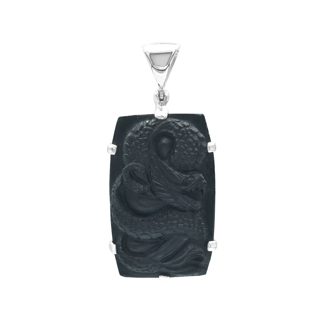 Shungite Dragon Carving Pendant