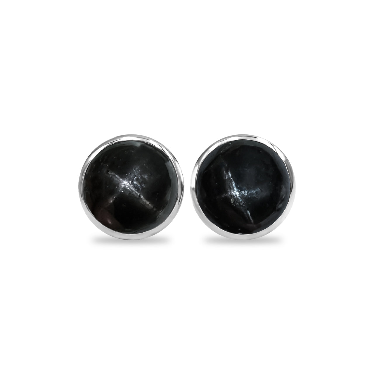 Star Diopside Round Shaped Post Style Earring