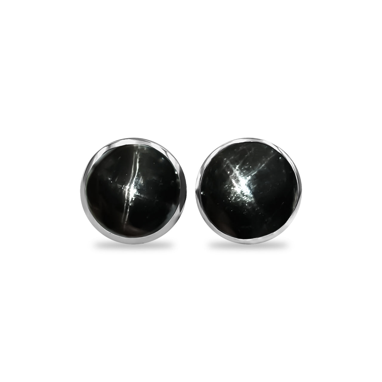 Star Diopside Round Shaped Post Style Earring