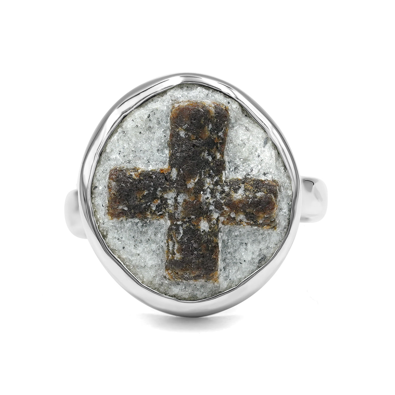 Staurolite Cross pattern Ring