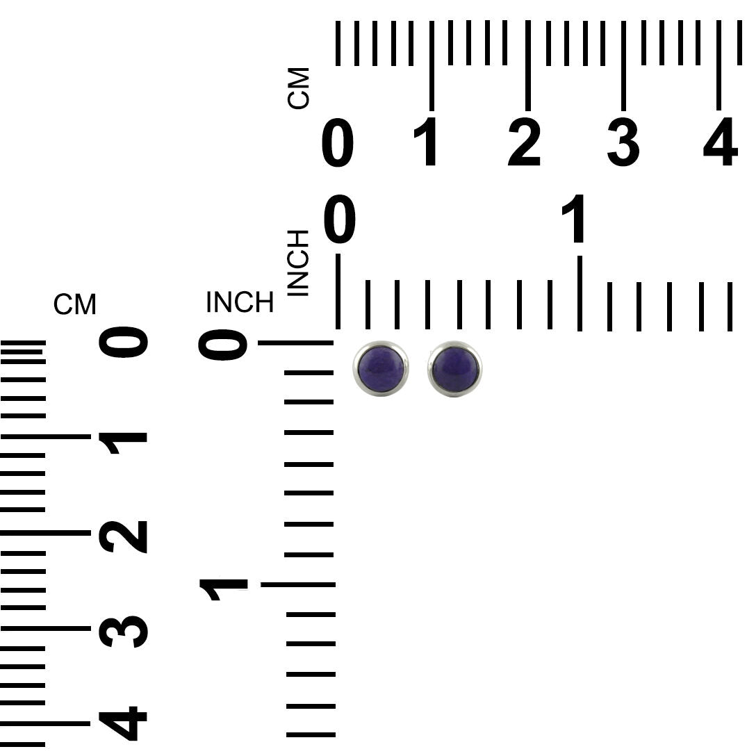 Sugilite Round 6 mm Post Earrings