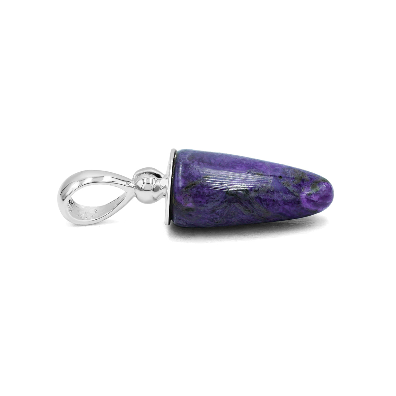 Starborn Sugilite Cap Set Pendant in Fine Sterling Silver