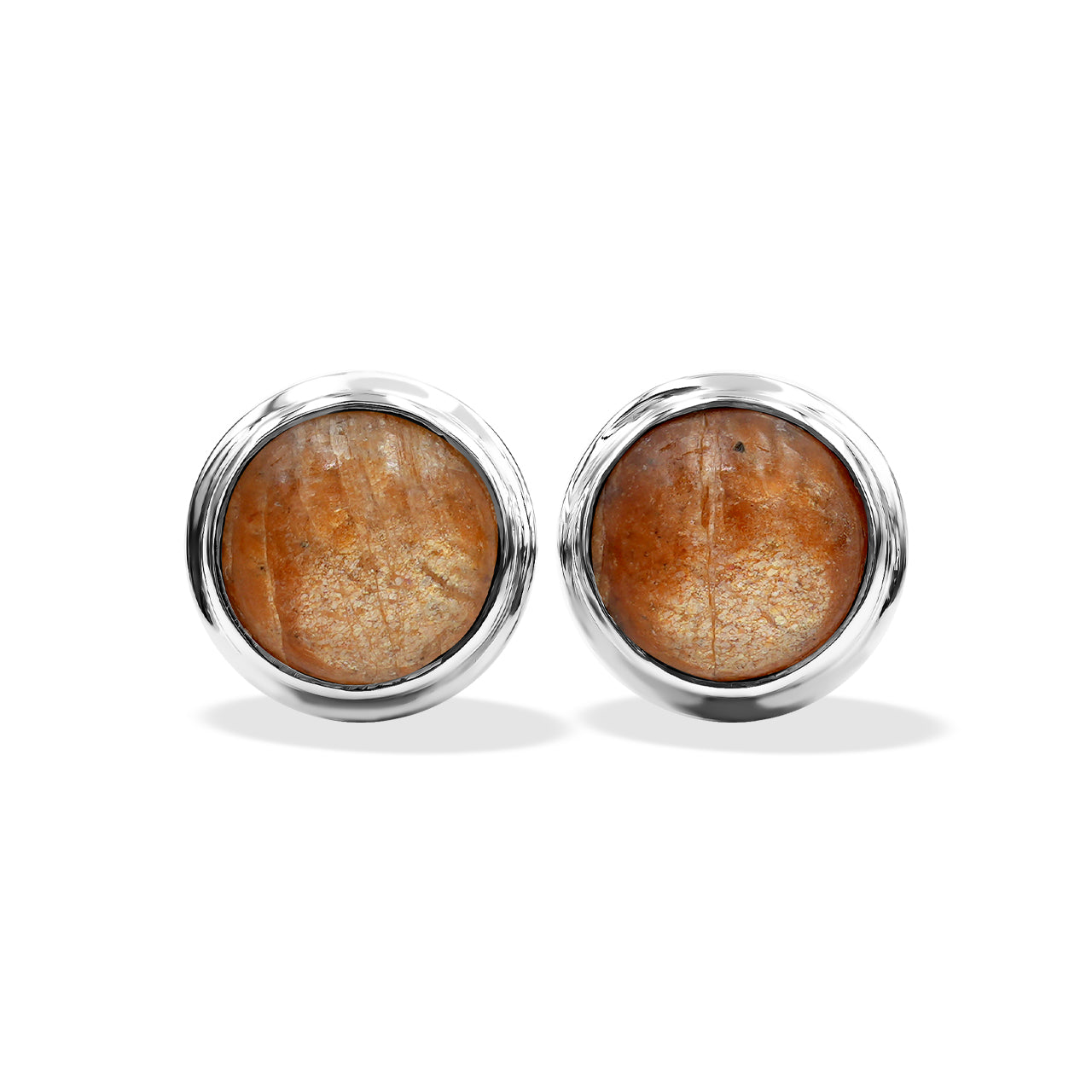 Sunstone 8mm Post  Style Earrings