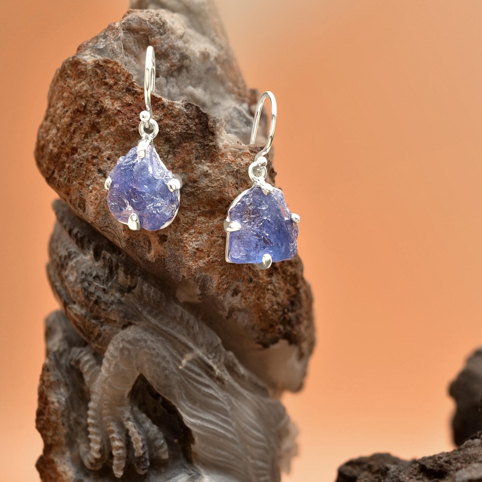 Tanzanite Earrings Prong Set
