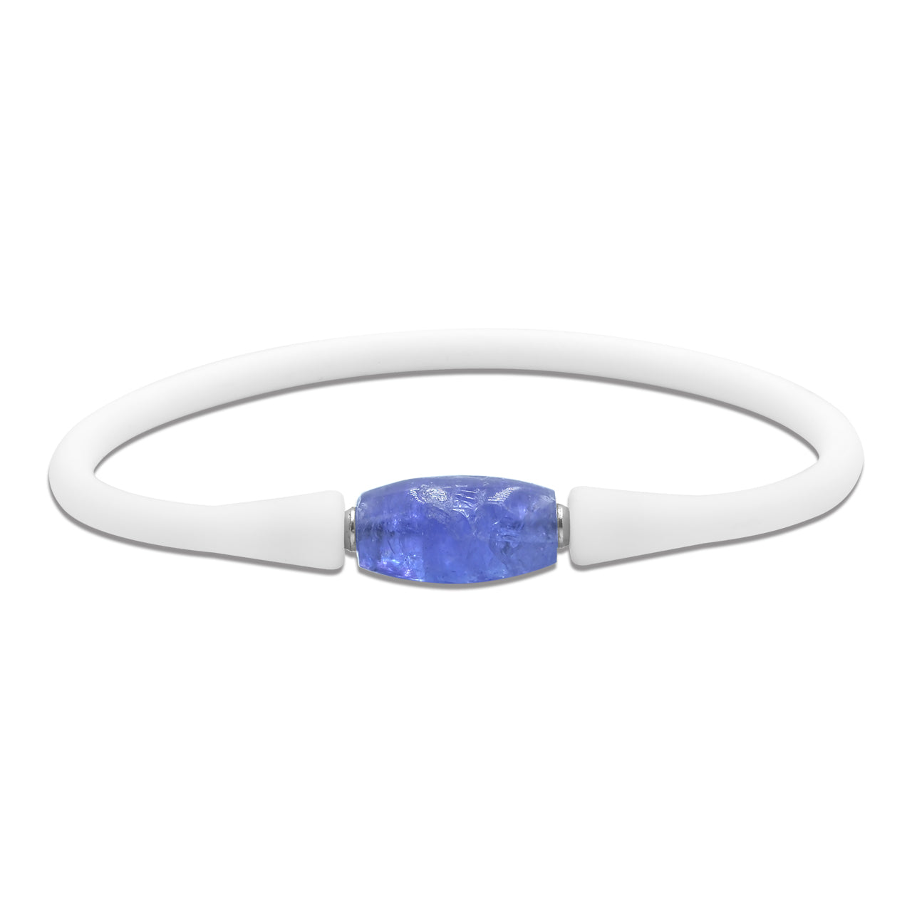 Tanzanite Drum Bead on Silicone Bracelet