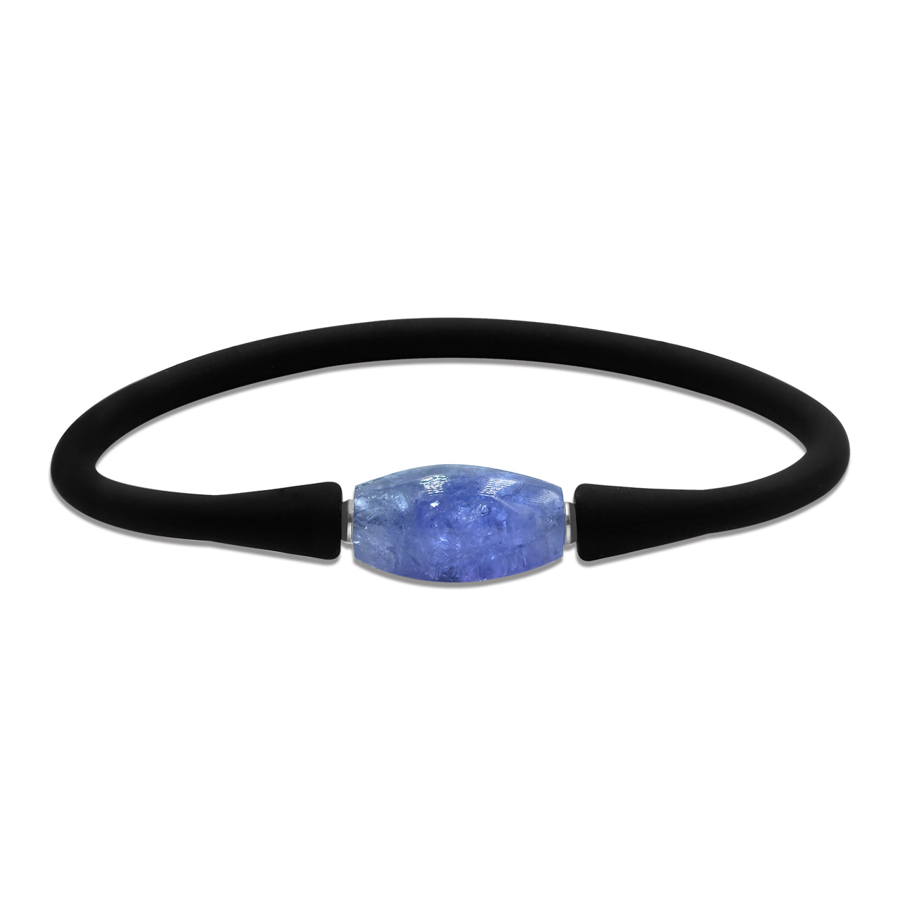 Tanzanite Drum Bead on Silicone Bracelet
