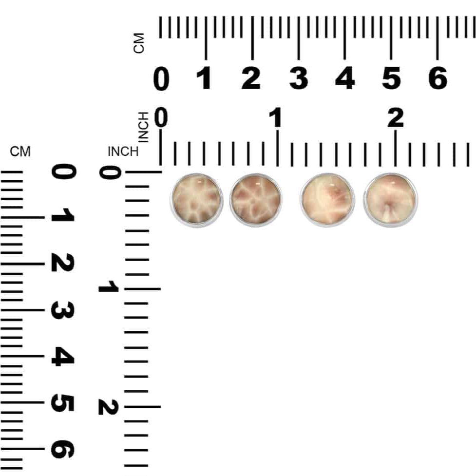 Pink Natrolite Round Post Style Earrings