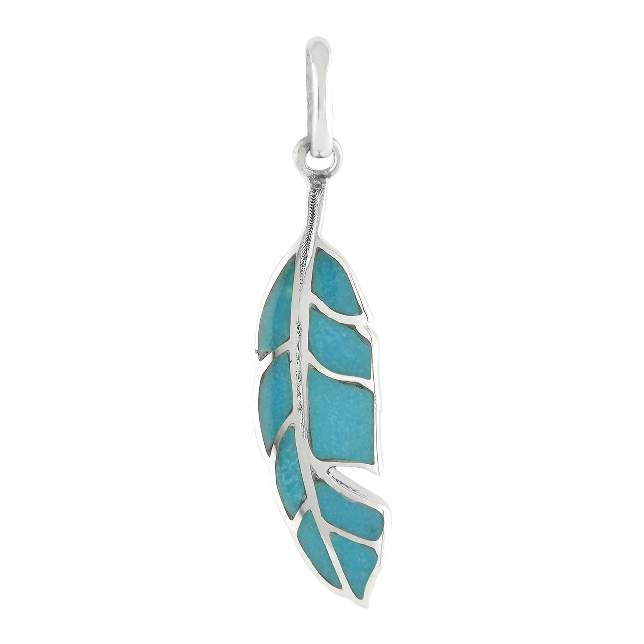 Sleeping Beauty Turquoise Banana Leaf Pendant