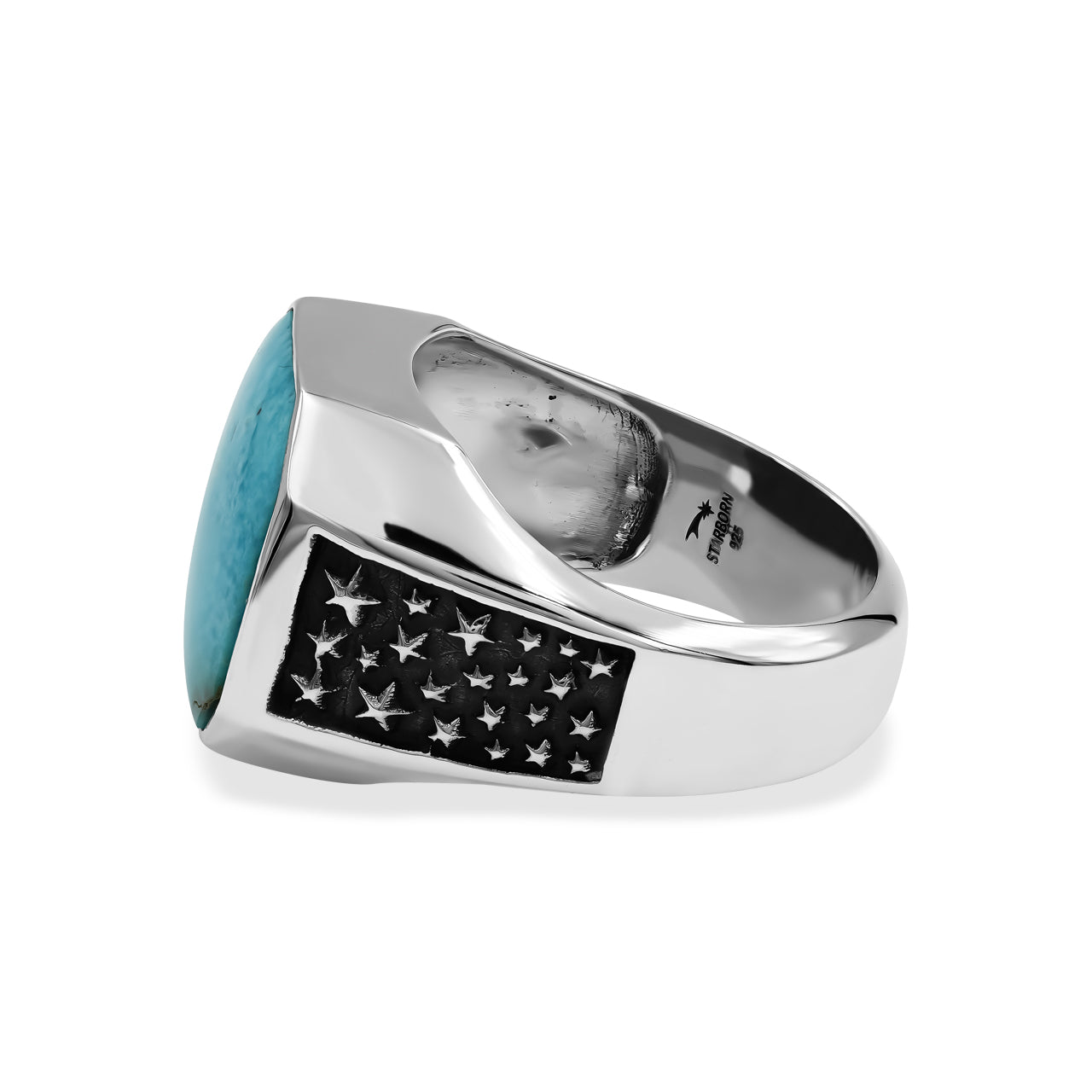 Men's Ring Persian Turquoise Octagon Shaped