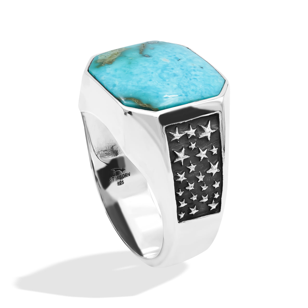 Men's Ring Persian Turquoise Octagon Shaped