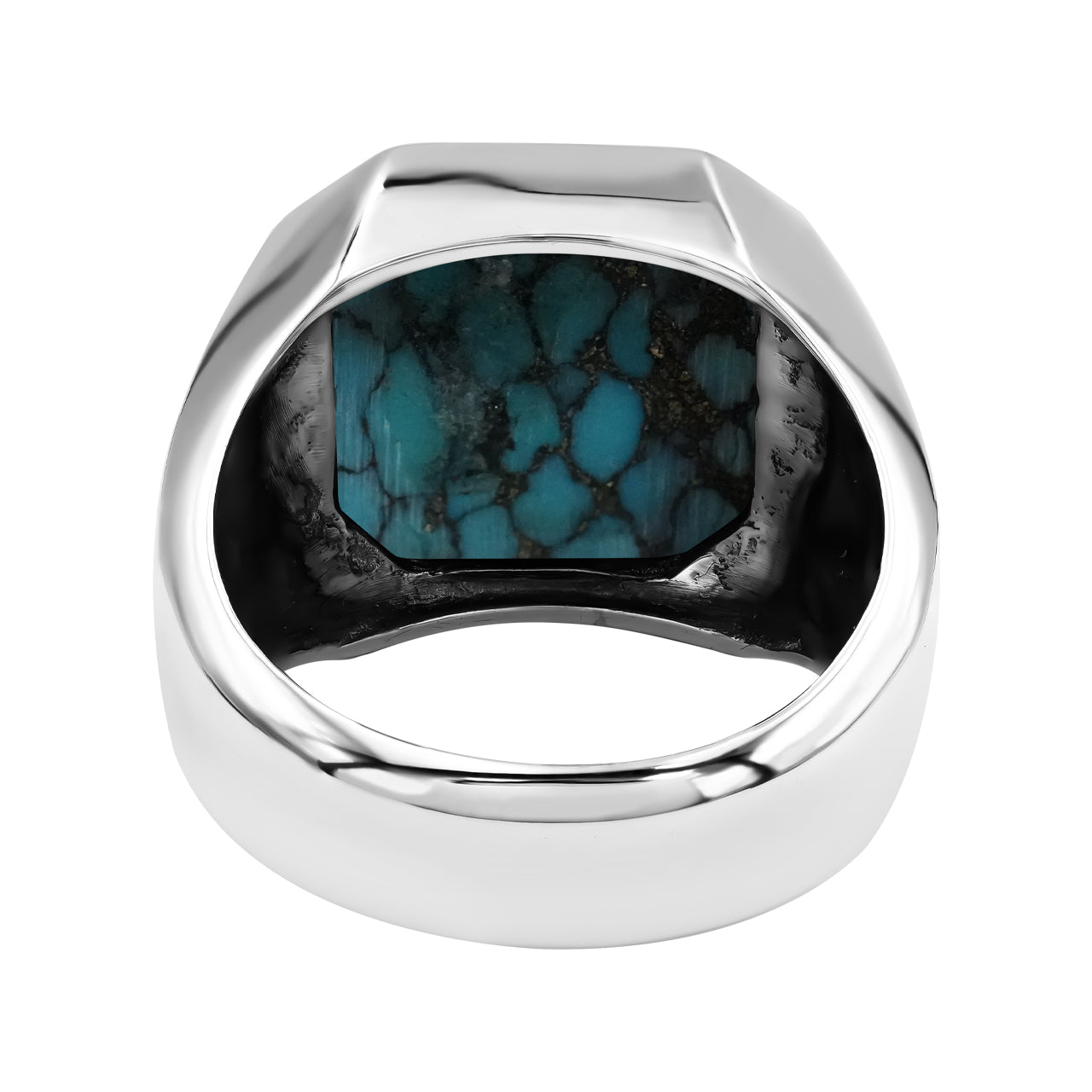 Stabilized Pressed Block Turquoise Octagonal Ring