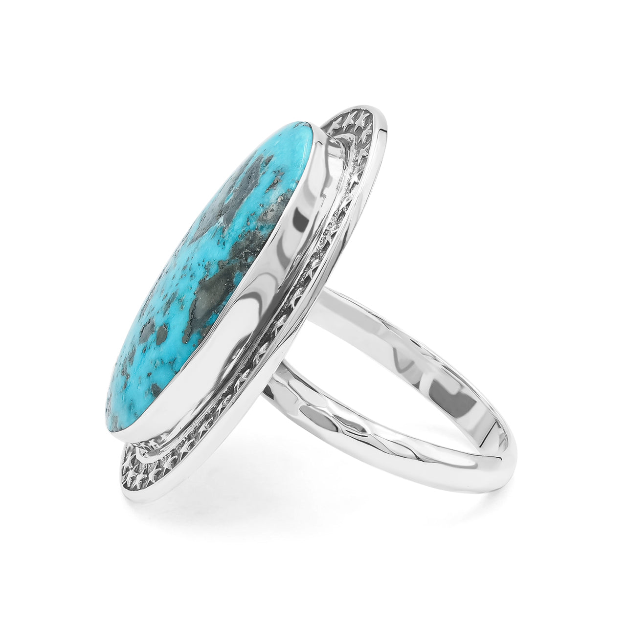 Oval Shape Persian Turquoise Ring