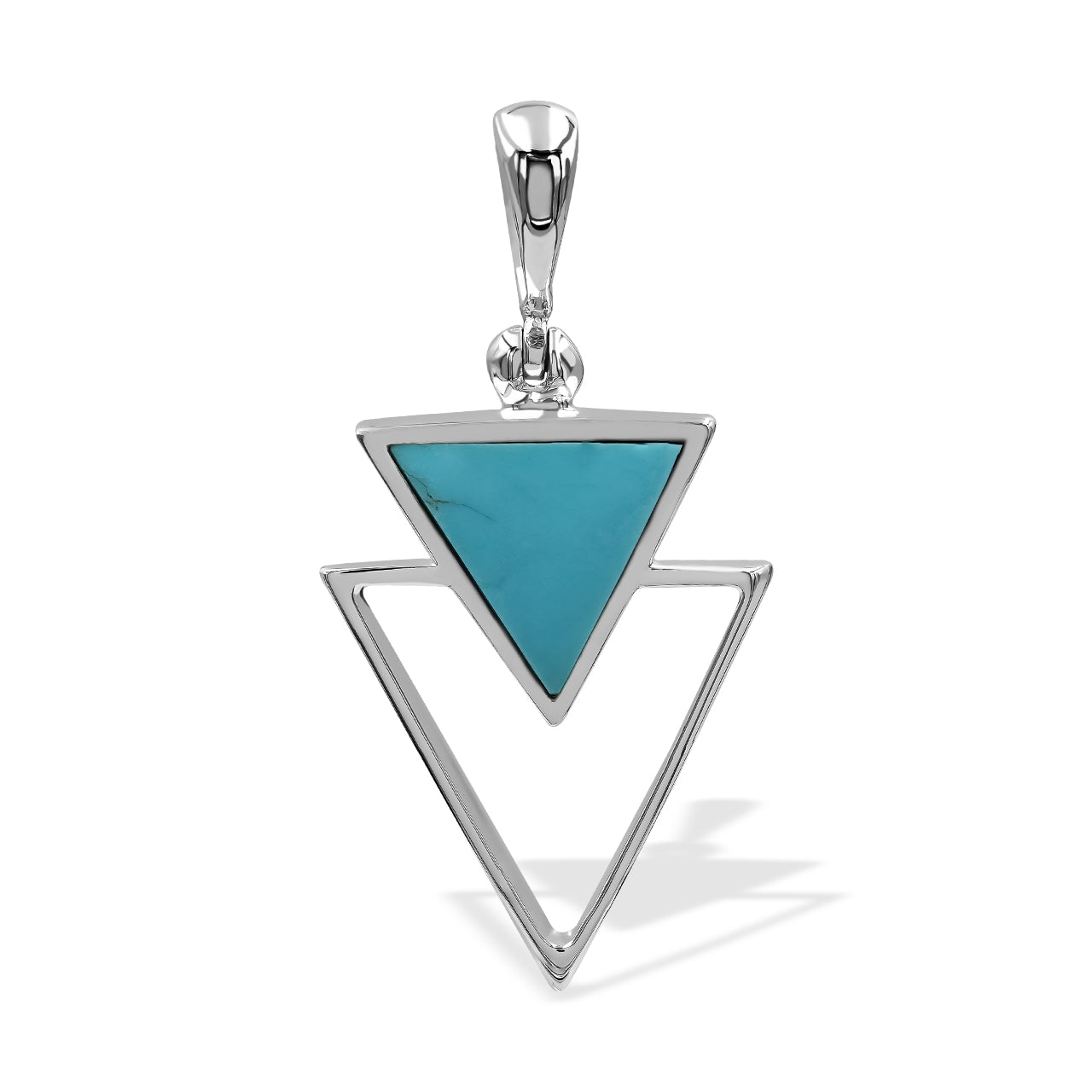Turquoise Triangle Stacked Pendant & earring Set