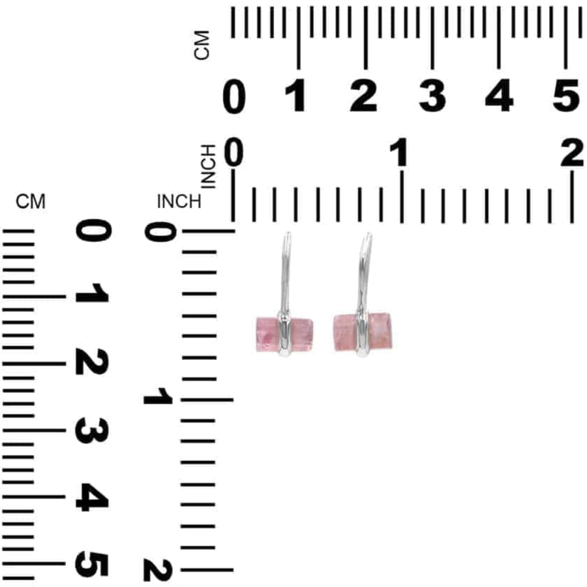 Pink Tourmaline Crystal Drop Earrings