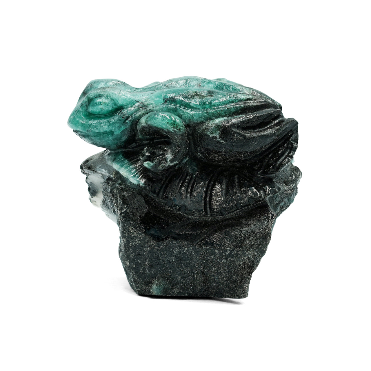 Hand Carved Emerald Frog Carving 176cts