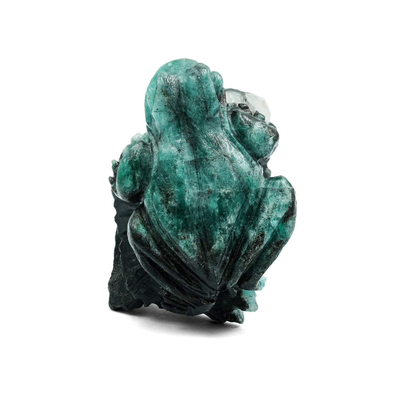 Hand Carved Emerald Frog Carving 176cts