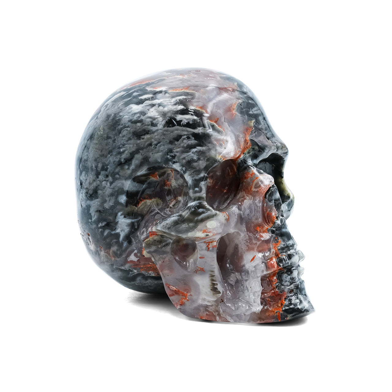 Magma Chalcedony Skull Carving 586.5cts
